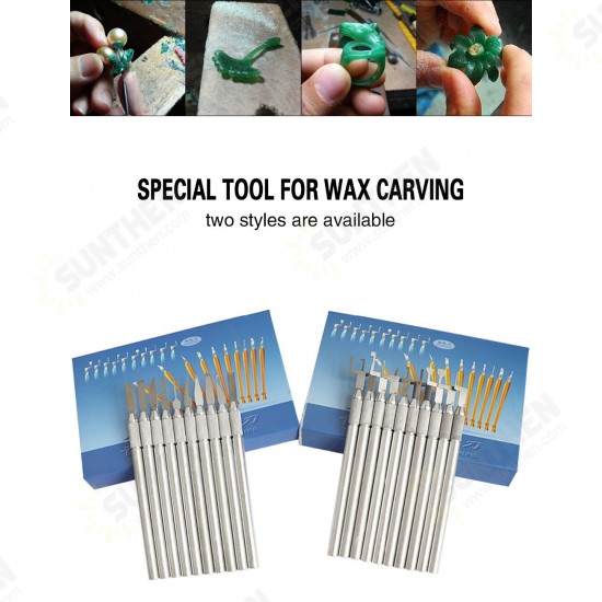 10pcs Professional Carving Chisel Knife Hand Tool Set Stainless Steel Wax Carving Tool