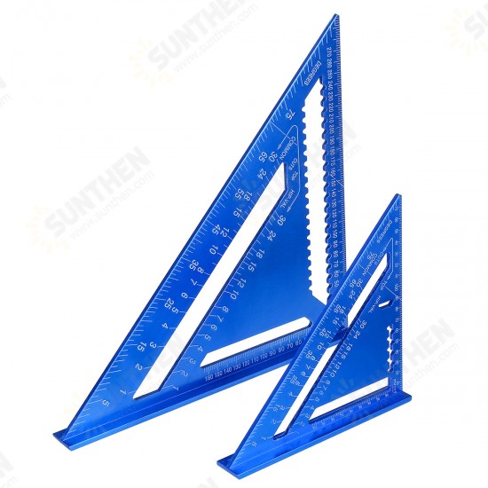 7''/12'' Aluminum Alloy Speed Quick Roofing Rafter Angle Triangle Ruler Woodwork Tool