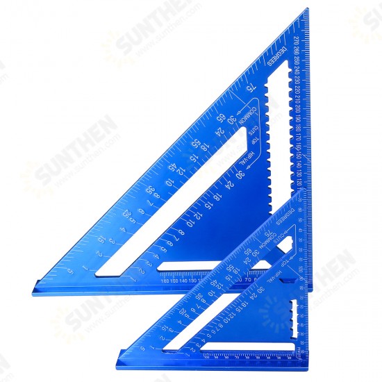 7''/12'' Aluminum Alloy Speed Quick Roofing Rafter Angle Triangle Ruler Woodwork Tool