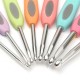 8pcs Colorful Soft Plastic Handle Aluminum Crochet Hooks Knitting Needles Set