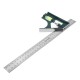 300mm Adjustable Combination Square Angle Ruler 45/90 Degree with Bubble Level Multifunctional Gauge Measuring Tools