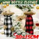 Christmas Sweater Winee Bottle Clothes Collar & Button Coat Design Decorative Bottle Sleeve Sweater For Christmas Gifts Xmas Party Decorations