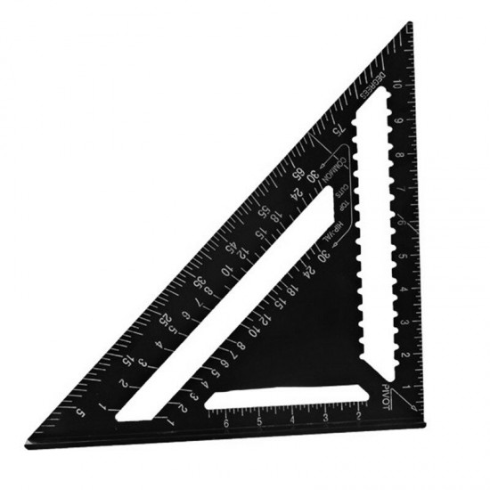 AR01 260x185x185mm Metric/Imperial Aluminum Alloy Black Triangle Ruler