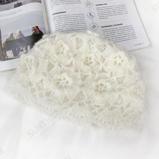 Women Hand-crocheted Beanie Hat Retro Literary Casual Turban Hat