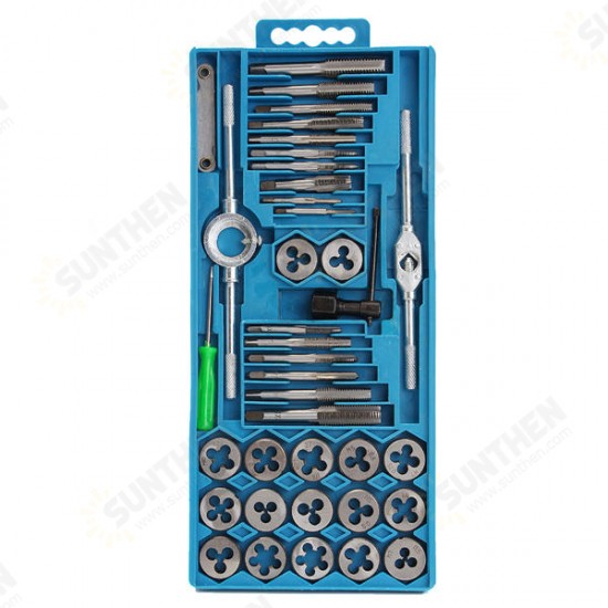 40Pcs Metric Tap Wrench and Die Pro Set M3-M12 Nut Bolt Alloy Metal Hand Tools