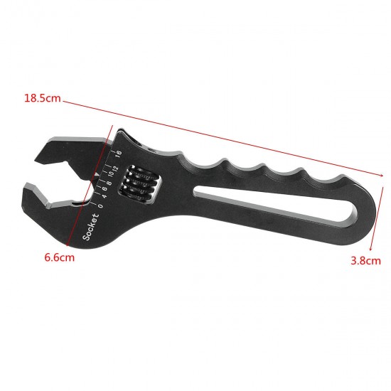 AN3-AN16 Adjustable Aluminum Wrench Fitting Tool Spanner Black