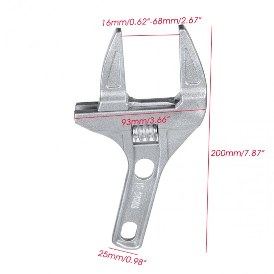 Adjustable Spanner 16-68mm Big Opening Spanner Wrench Mini Nut Key Hand Tools Metal Universal Spanner Jaw Hand Tool for Repairing