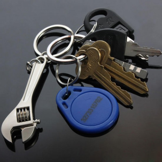 Creative Mini Tool Model Wrench Spanner Key Chain Ring