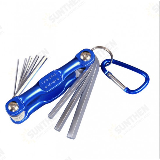 Folding Hex Wrench Metal Metric Allen Wrench set Hexagonal Screwdriver Hex Key Wrenches Allen Keys Hand Tool Portable set with