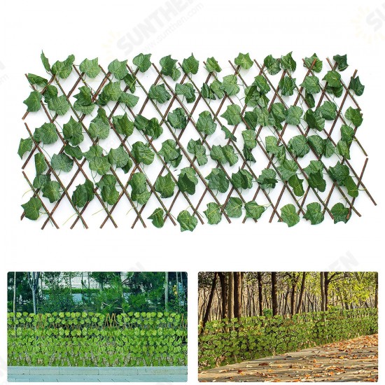 Artificial Ivy Expandable Stretchable Privacy Fence Faux Single Side Leafs Vine Screen for Outdoor Garden Yard