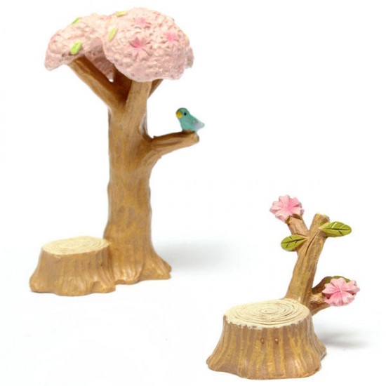 Mini Cherry Tree Micro Landscape Decorations Garden DIY Decor