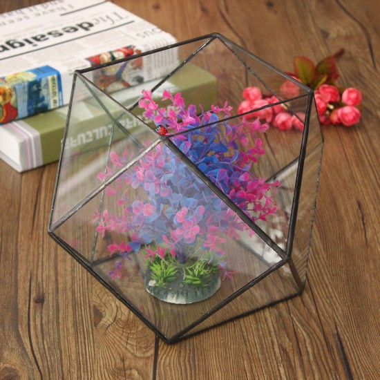 Polygon Greenhouse Glass Terrarium DIY Micro Landscape Succulent Plants Flower Pot