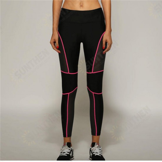 Female Sexys Fitness Trousers Honeycomb Mesh Fabric Hip Up Elasticity Sport Leggings