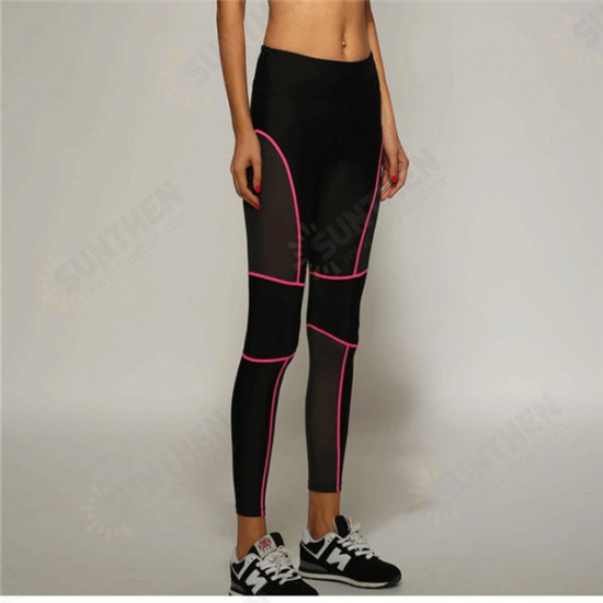 Female Sexys Fitness Trousers Honeycomb Mesh Fabric Hip Up Elasticity Sport Leggings