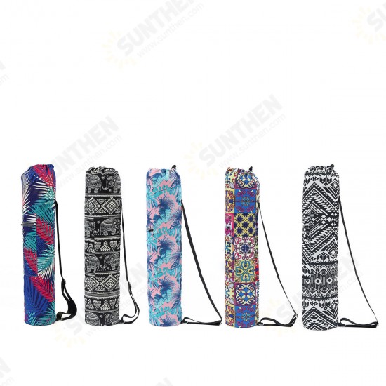 Printed Pattern Canvas Yoga Bag Outdoor Sports Fitness Shoulder Bag Yoga Backpack