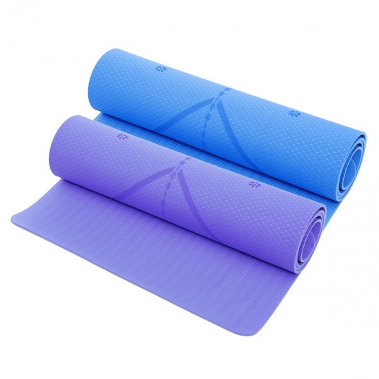 TPE Large Yoga Mat Exercise Fitness Gymnastics & Carry Strap Bag Gym Pad for Home Gym