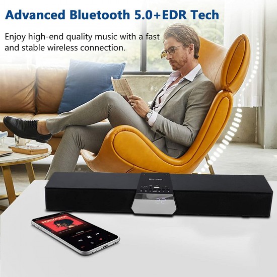 JDA-2006 bluetooth Soundbar Subwoofer HD LCD Display Home Theater Speakers 3D Surround Sound Support TWS FM Radio