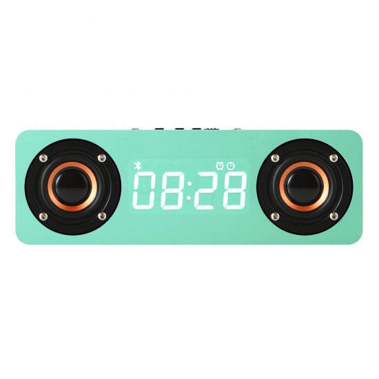 M5C bluetooth Speaker Alarm Clock LED Screen Display Voice Call Wooden Box High Quality Music Stereo Sound Effect Noise Reduction TF Card Speaker