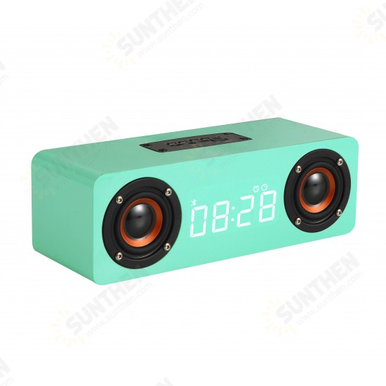 M5C bluetooth Speaker Alarm Clock LED Screen Display Voice Call Wooden Box High Quality Music Stereo Sound Effect Noise Reduction TF Card Speaker