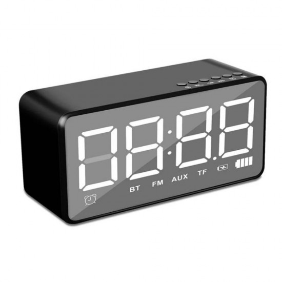 Q31 bluetooth Wireless Speaker 3.5mm AUX Jack Mirror LED Digital Display FM Radio Speaker Alarm Clock Player