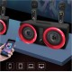 SD-307 Wireless bluetooth Speaker 30W Dual Drivers Stereo TF Card AUX-In 1800mAh Luminous Home Karaoke Portable Family Soundbar with Dual Wireless Microphones