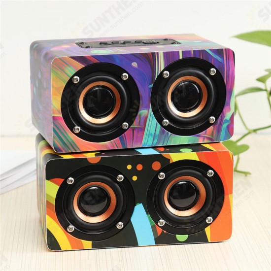 D50 Wooden Colorful Digital Amplifier bluetooth Wireless Speaker Ultra Bass Subwoofer Sound Headset