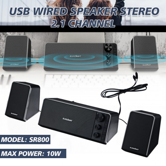 SR800 Computer Speakers Mini Powerful 2.1 channel PC bluetooth 5.0 Speaker with Subwoofer