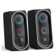 HP DHE6001 Mini Speaker Deep Bass RGB Streamer Light Effect 3.5mm USB Powered Desktop Loudspeaker for Laptop Computer Phone