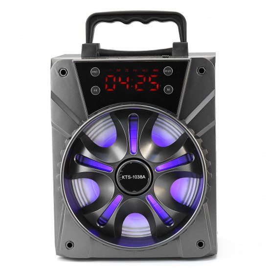 LED Display Portable bluetooth Wireless Speaker Subwoofer TF Card Alarm