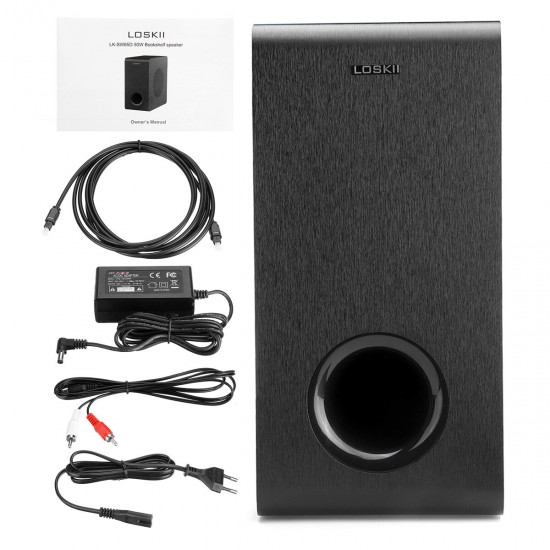 LK-SW65D 6.5 inch 60W Powered bluetooth Subwoofer Compact Speaker Deep Base Built-in Amplifier Home Audio Theater for TV Optical RCA