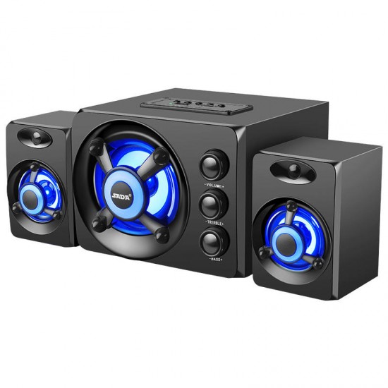 D-208 3.5mm Audio bluetooth 2.1 Channel Bass LED Light Computer Speaker Support TF U-Disk