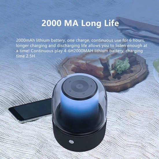 SH77 bluetooth Speaker Wireless Speaker 10W Bass Atmosphere Light Mini Audio Subwoofer Portable Speaker