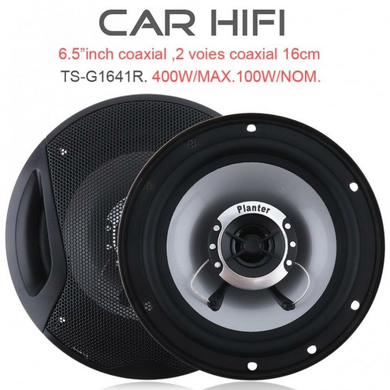 TS-G1641R 2pcs 6.5 Inch 12V 400W Car HiFi Coaxial Speaker Vehicle Door Auto Audio Music Stereo Full Range Frequency Speakers for Cars