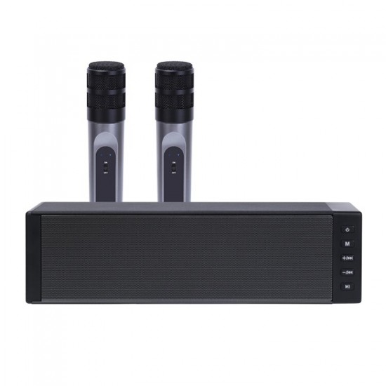 W-100 20W bluetooth 5.0 Speaker Wireless Microphone Home Theater Soundbar Speaker TF Card AUX Portable bluetooth Karaoke Speaker