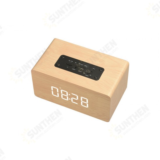 W5C bluetooth 4.0 WirelessBT Mini Portable Wooden Speaker LED Display Clock Wood Speakers for Laptop Phone Tablet