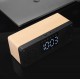 bluetooth 5.0 Wooden Speaker Alarm Clock Support TF Card/USB/AUX/ FM Radio