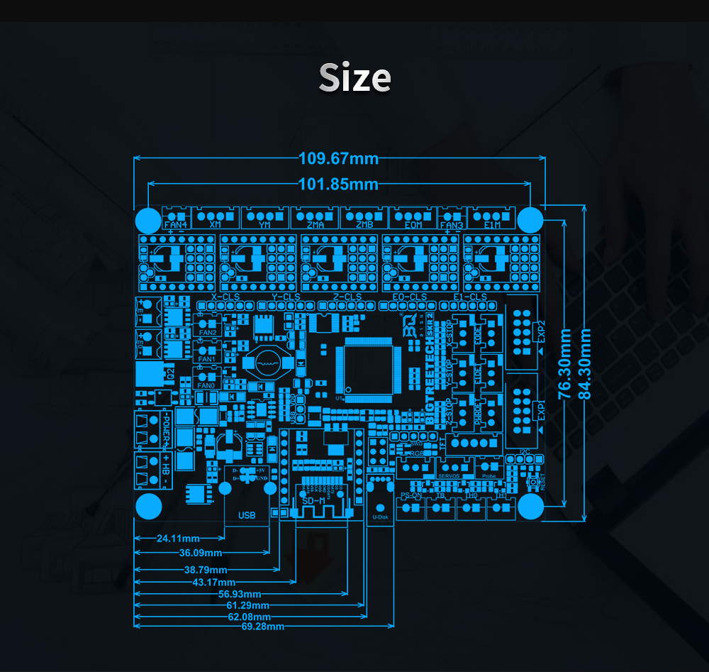 BIGTREETECH-SKR-2--32Bit-Control-Board5PCs-TMC2226TMC2209TMC2208-Driver-for-Ender-35-V2-Pro-Upgrade--1878305-6