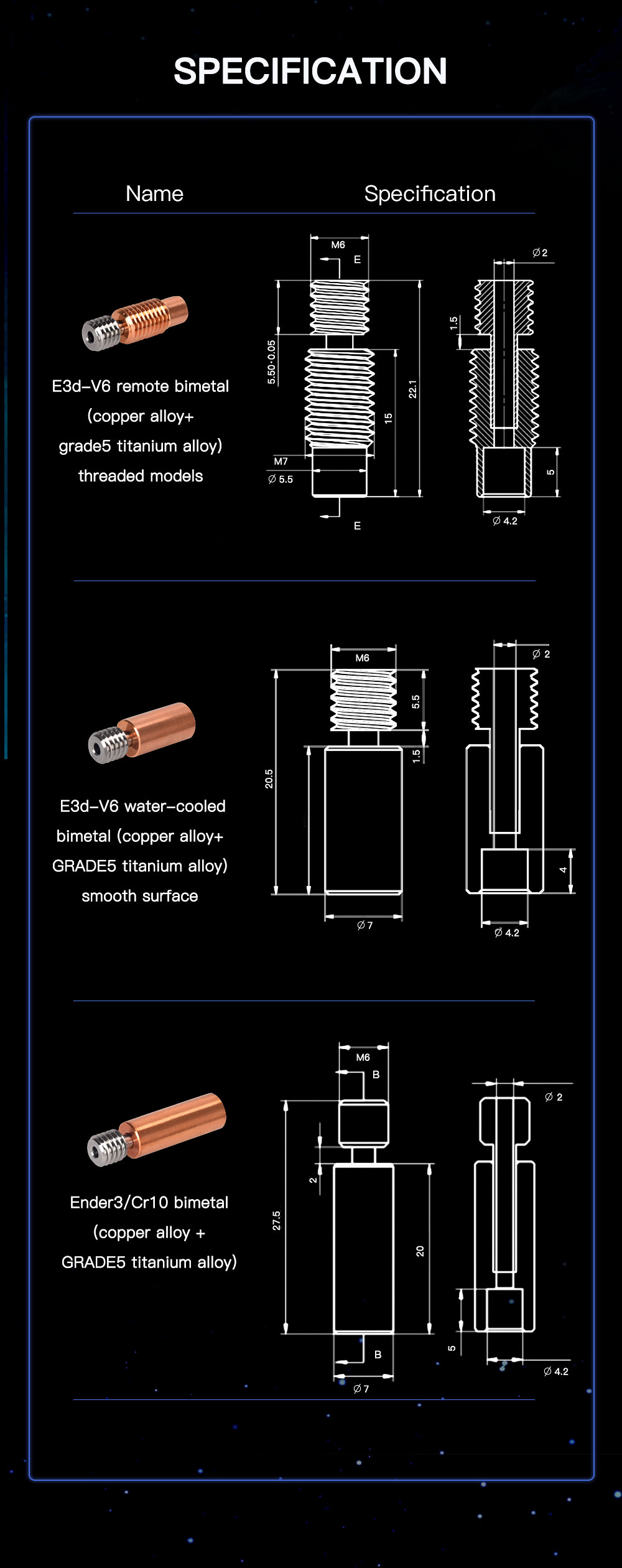 BIGTREETECHreg-Bi-metal-Heatbreak-Copper-Titanium-Alloy-Throat-V6-RemoteEnder3-SeriesWater-cooled-Ve-1886768-6