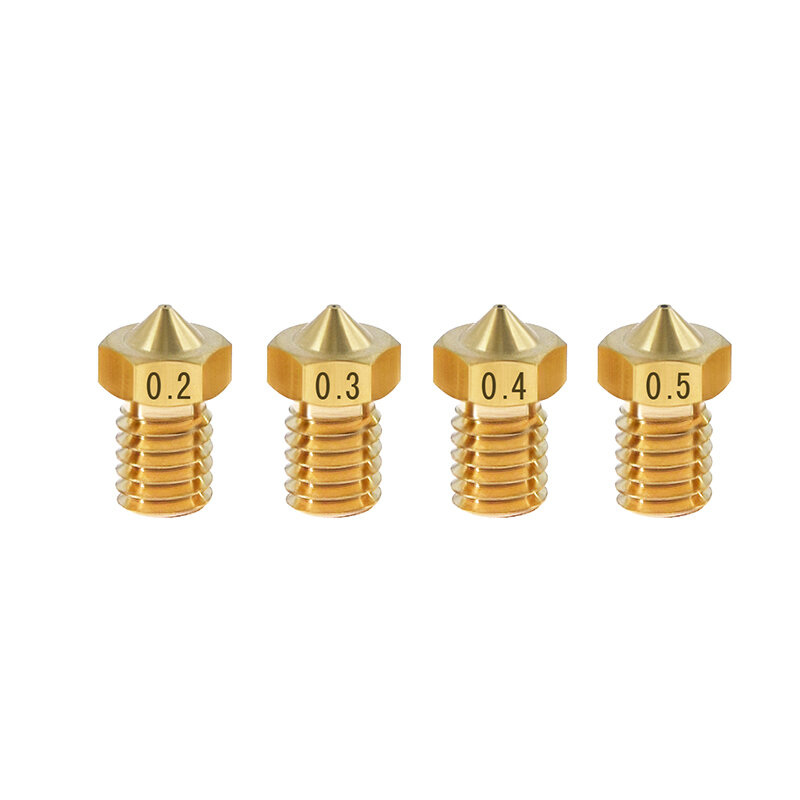 0.2/0.3/0.4/0.5/0.6/0.8/1.0/1.2mm Brass V6 Nozzle M6 Thread for 3D Printer