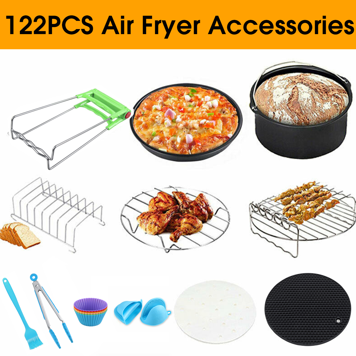 8quot-Air-Fryer-For-37QT-68QT-124PCS-Set-Accessories-Frying-Cage-Baking-Rack-Tray-1964774-2
