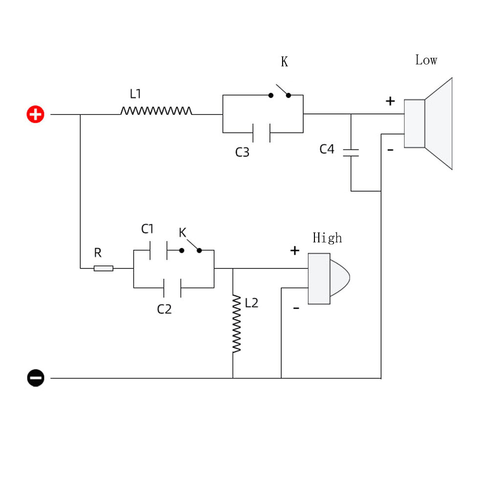 250W WEAH-204 Crossover High and Low Two-way Divider Speaker Modified HiFi High-fidelity Audio Vocal Upgrade Divider