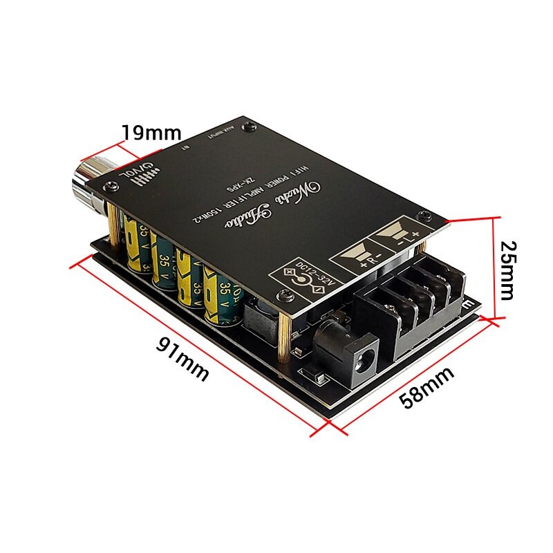 ZK-XPS 150Wx2 2.0 Dual Channel Stereo TDA7498E Bluetooth Audio Power Amplifier Board Module