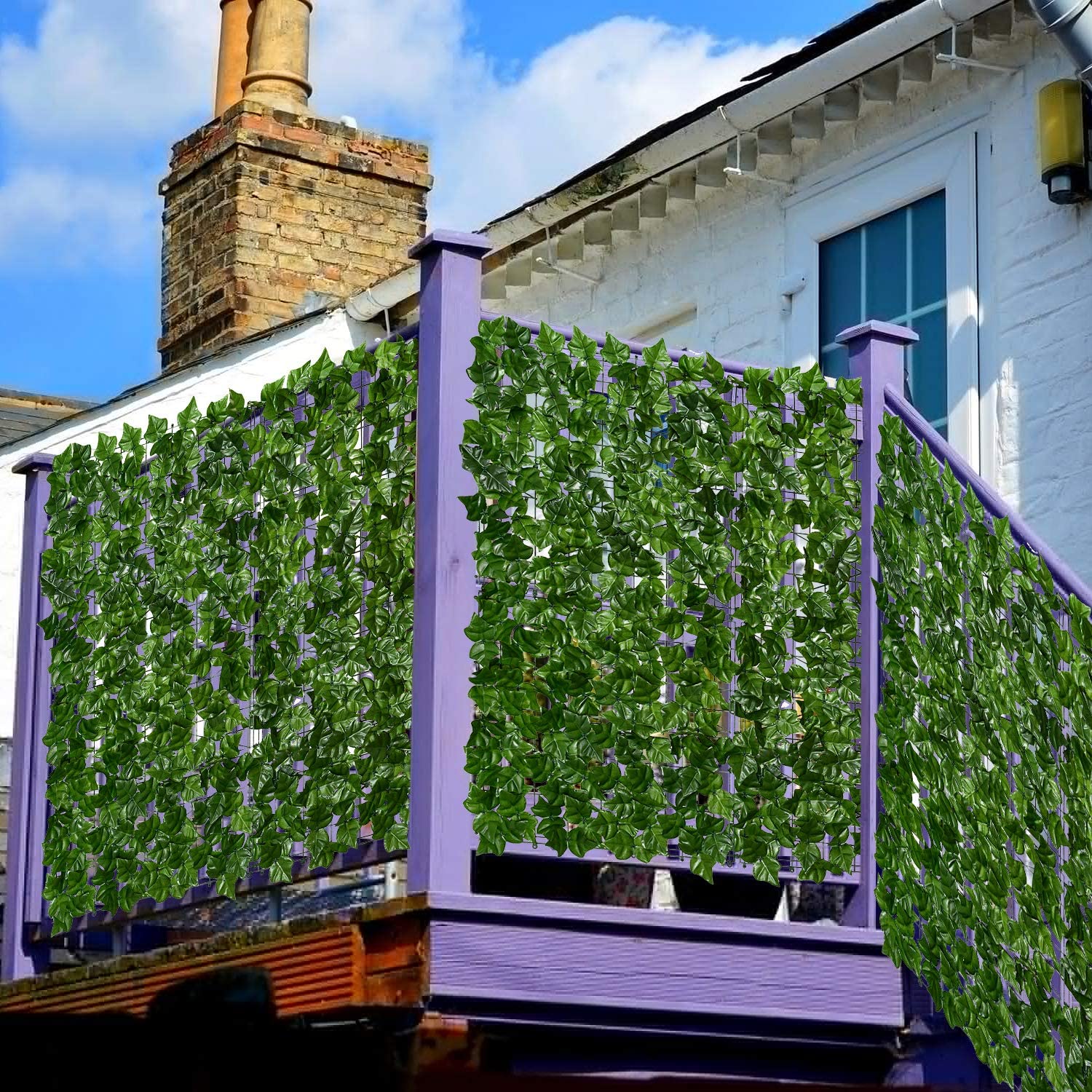 Green-Outdoor-Faux-Plant-Ivy-Leaf-Privacy-Screen-Fence-Garden-Yard-1943523-6