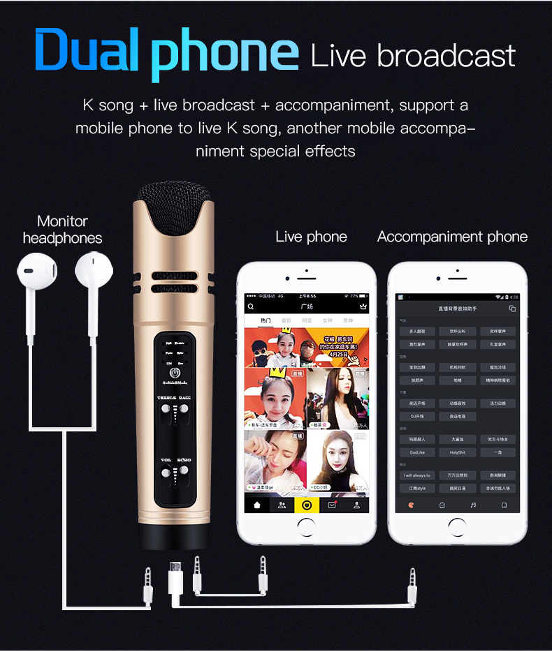 Bakeey-C16-DSP-Metal-Handheld-Wireless-Recording-Karaoke-Microphone-Support-6-Voice-Voice-Changing-B-1828008-3