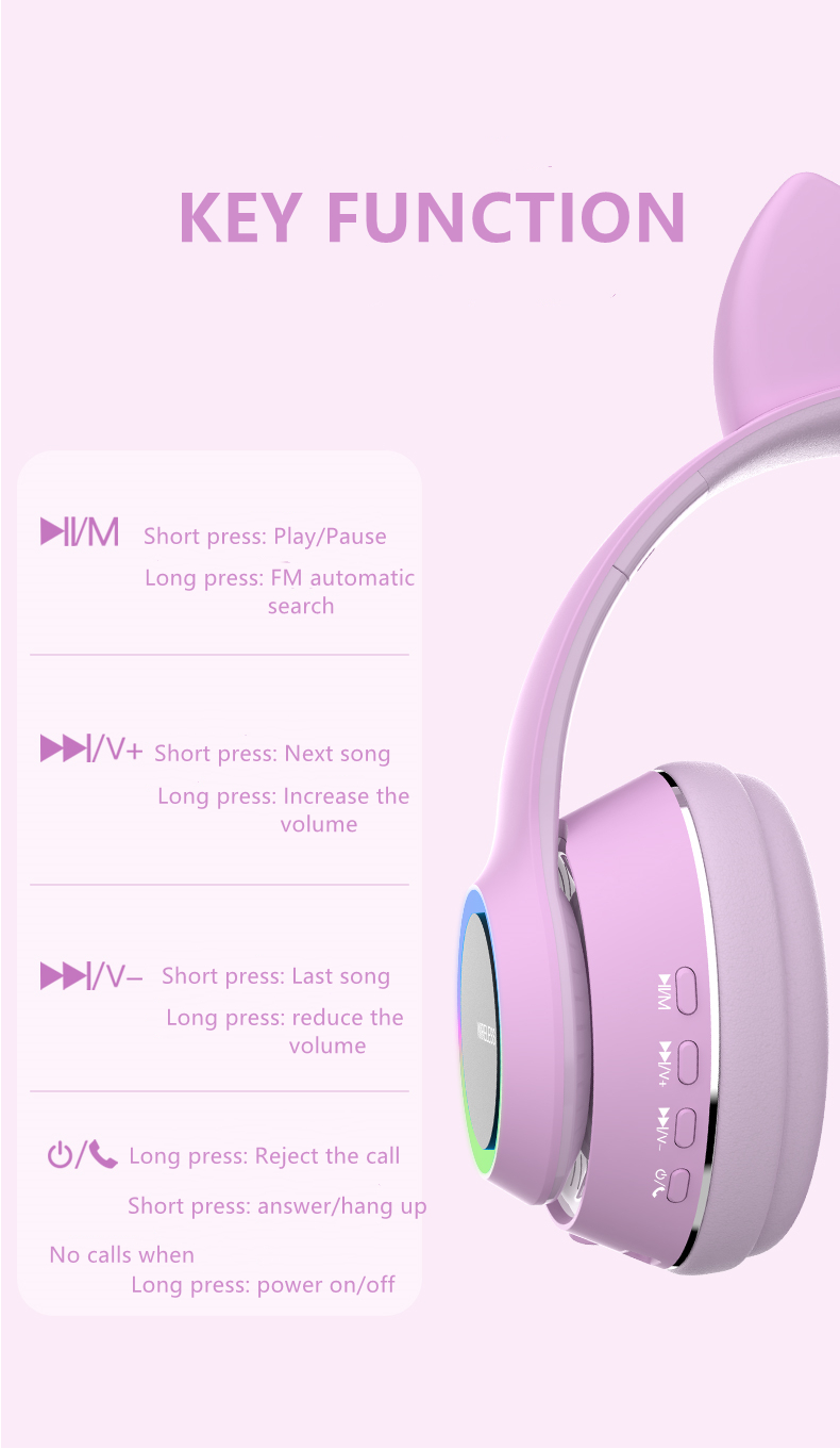 Bakeey-L450-Cute-Cat-Ear-bluetooth--Headset-Foldable-HiFi-Music-Headphone-Supports-TF-Card-FM-with-M-1874364-10