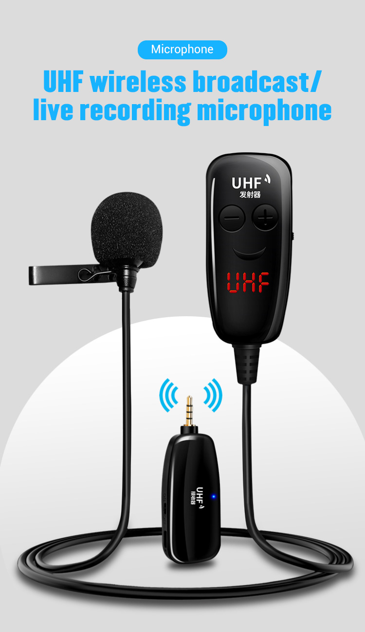 Bakeey-V30U-UHF-Wireless-Lavalier-Microphone-Mini-Portable-Lapel-Collar-Clip-on-Mic-with-Receiver-Tr-1831508-1