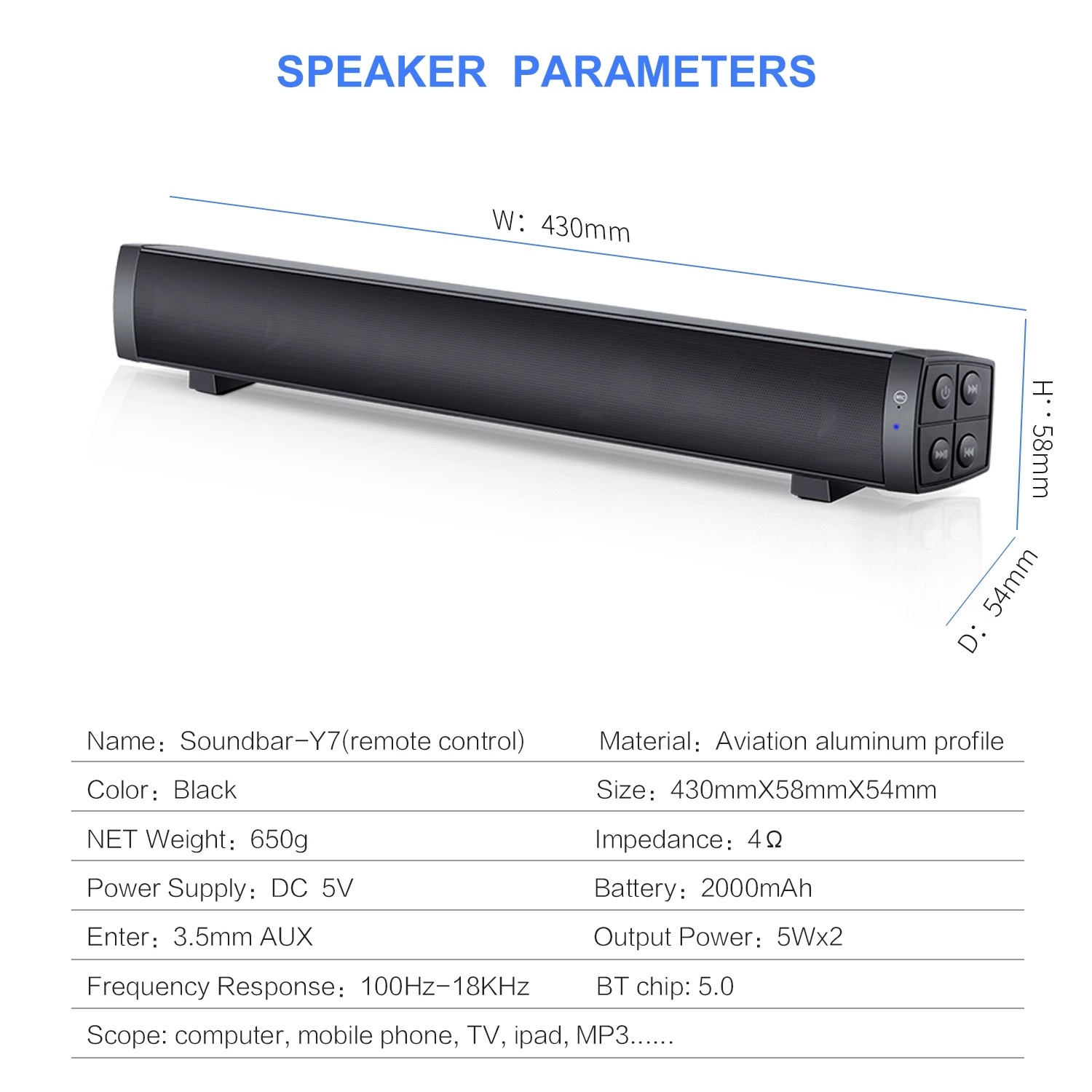Bakeey-Y7-bluetooth-50-Soundbar-Wireless-Speakers-Hifi-3D-Stereo-Support-AUXTF-Card-with-HD-Mic-1886360-10