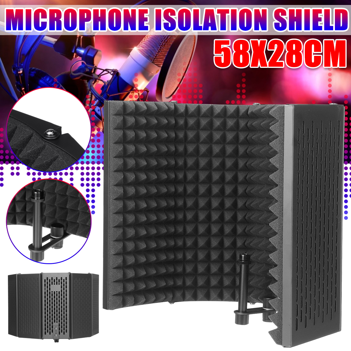 Foldable-Microphone-Acoustic-Isolation-Shield-Acoustic-Foams-Studio-Panel-for-Recording-Live-Broadca-1841993-1