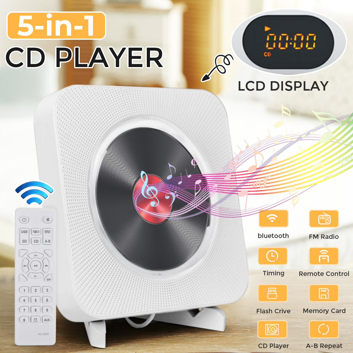 USB-FM-Remote-Control-Hifi-Speaker-CD-Player-Wall-Mounted-Bluetooth-Audio-with-Remote-Controller-1936473-1