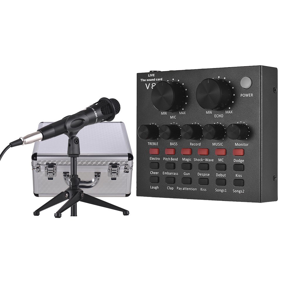 USB-Sound-Card-Microphone-with-Tripod-Audio-Cable-Earphone-for-Broadcast-Live-Streaming-for-Tik-Tok--1593368-1